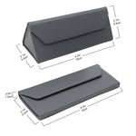 Load image into Gallery viewer, Grey Solid Color Glasses Case - Vegan Leather Magic Folding Hardcase