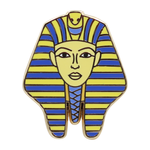 Load image into Gallery viewer, King Tut Mask Pin - Historic Egyptology Enamel Pin