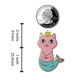 Load image into Gallery viewer, Mermaid Cat -  Real Sic Mermaid Cat Enamel Pin