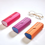 Load image into Gallery viewer, Vintage-Inspired Magnetic Vegan Leather Glasses Case: Retro Cylindrical Design for Stylish Eyewear Protection