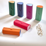Load image into Gallery viewer, Vintage-Inspired Magnetic Vegan Leather Glasses Case: Retro Cylindrical Design for Stylish Eyewear Protection