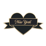 Load image into Gallery viewer, I Heart New York Enamel Pin – Black & Gold City Pin