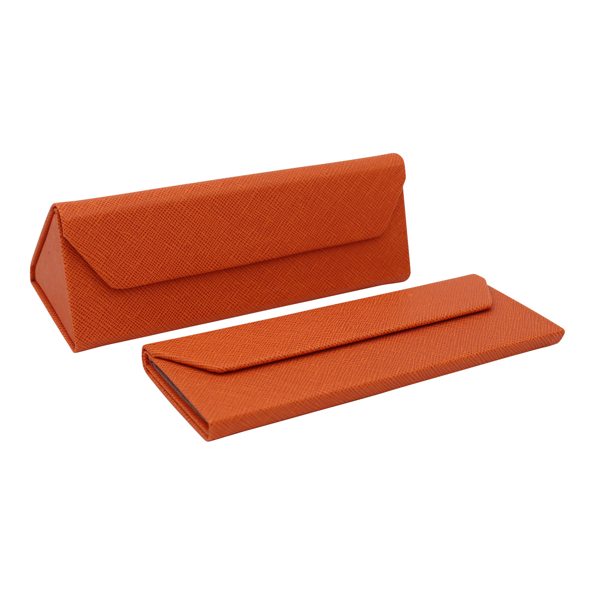 Adorable Solid Color Leather Glasses Case - Orange