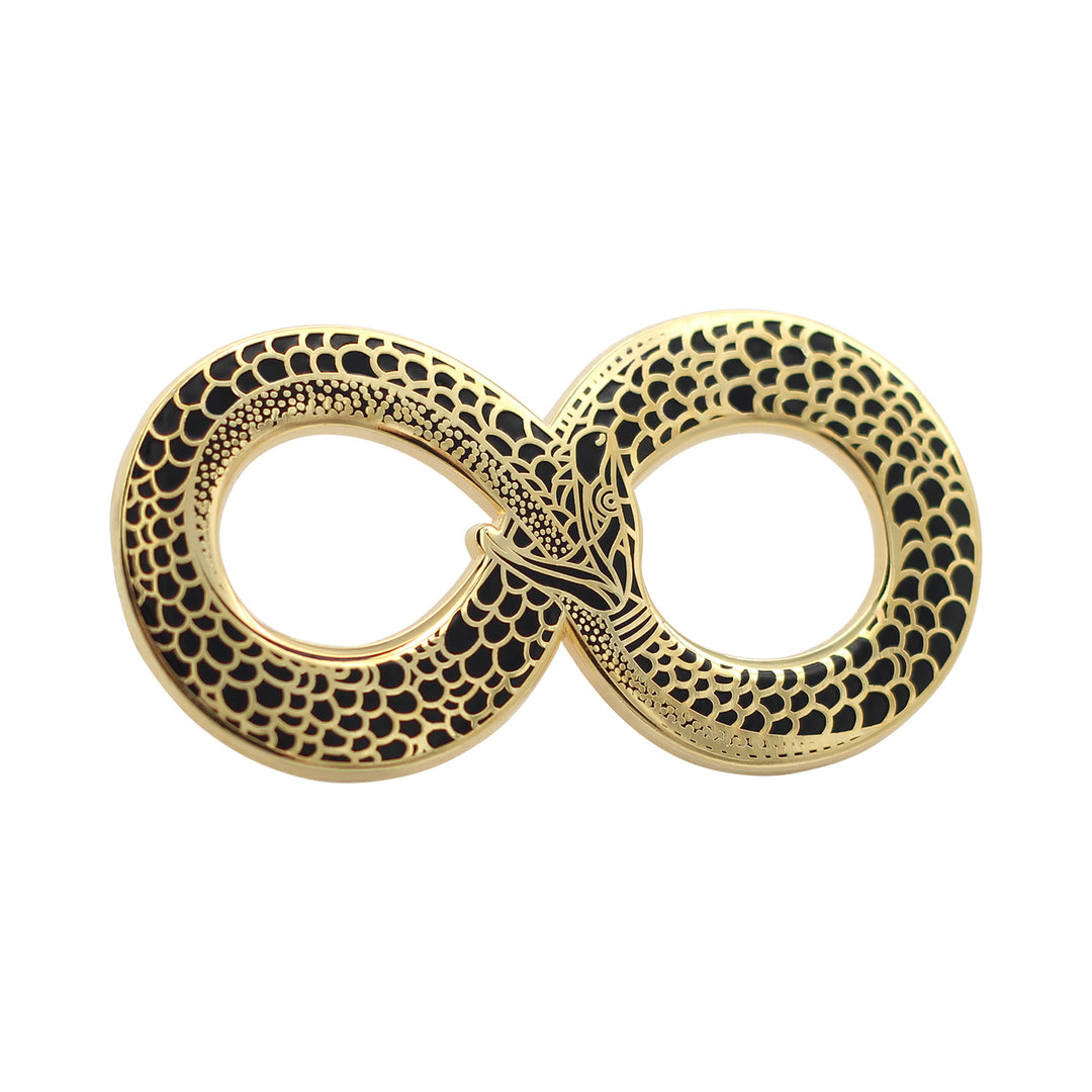 Ouroboros Enamel Pin – Occult Snake Pin with Real Gold