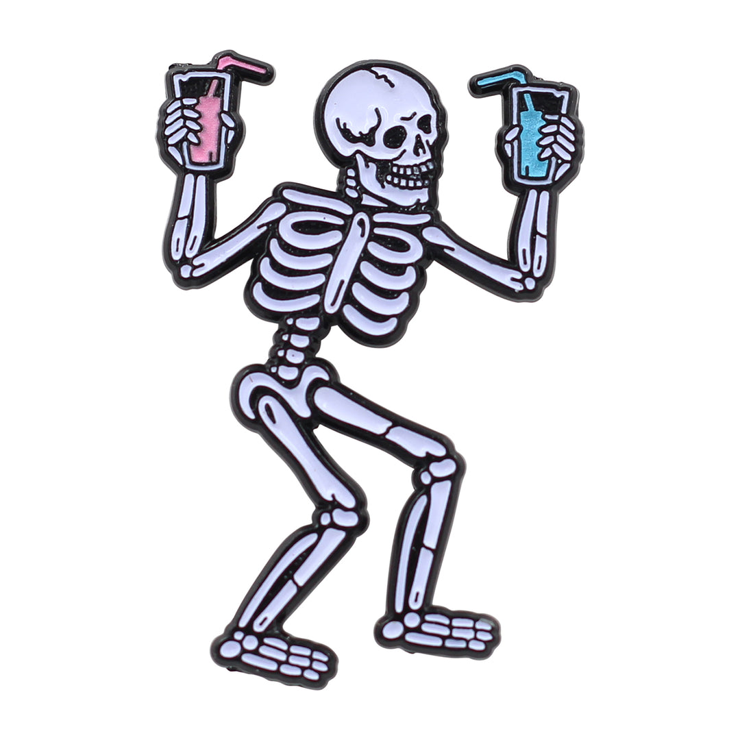 Party Skeleton - Spooky For You, Glow-in-the-Dark, Party 'Till You Die Pin