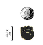 Load image into Gallery viewer, Raised Fist Emoji - Black &amp; Gold Enamel Pin
