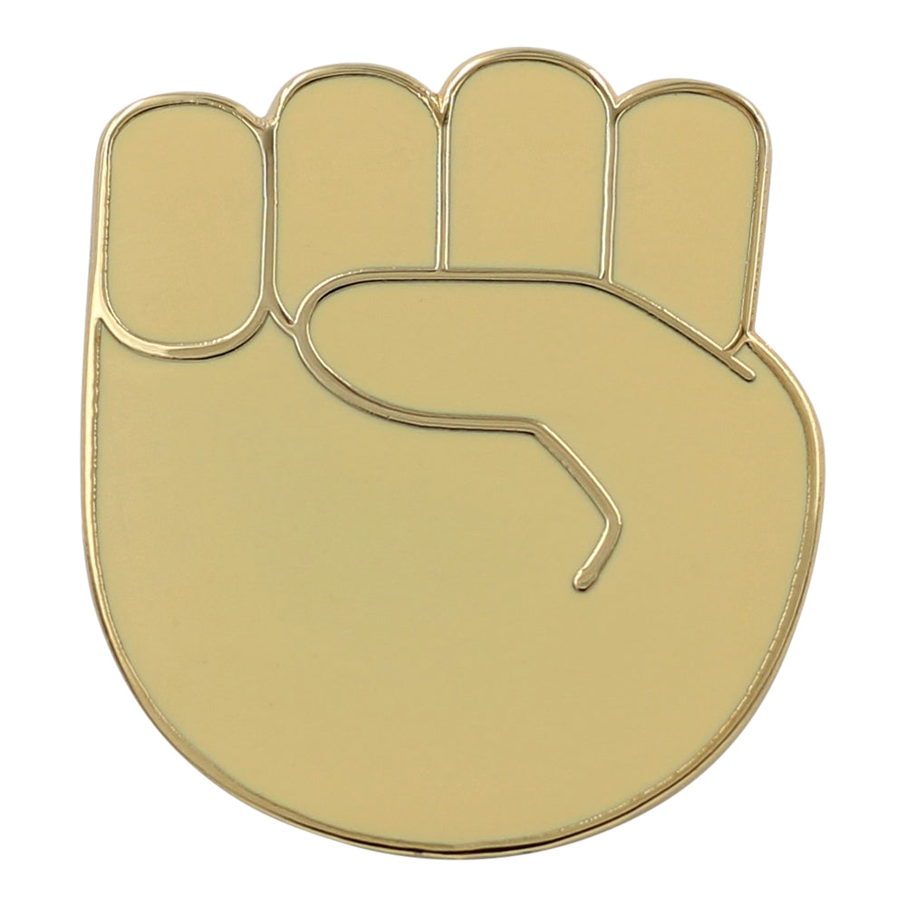Raised Fist Emoji - Black & Gold Enamel Pin
