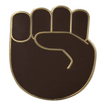 Load image into Gallery viewer, Raised Fist Emoji - Black &amp; Gold Enamel Pin
