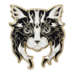 Load image into Gallery viewer, Image of Real Sic  Black White Cat Pin - Adorable Cat Enamel Lapel Pin