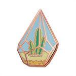 Load image into Gallery viewer, Cactus - plants - Pins - in - Geometric - Terrarium - enamel - lapel - Pin - by - real - sic
