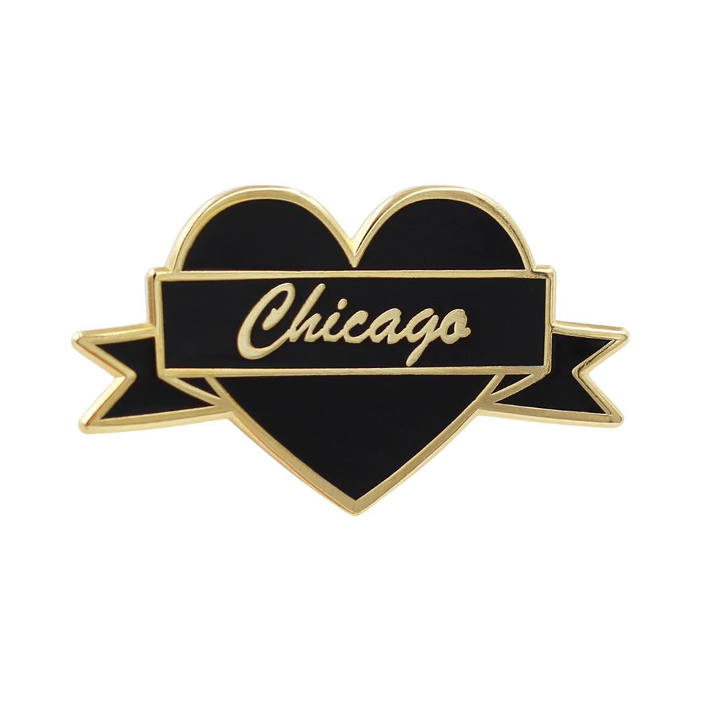 I Heart Chicago Enamel Pin - Chicago Souvenir Pin by Real Sic