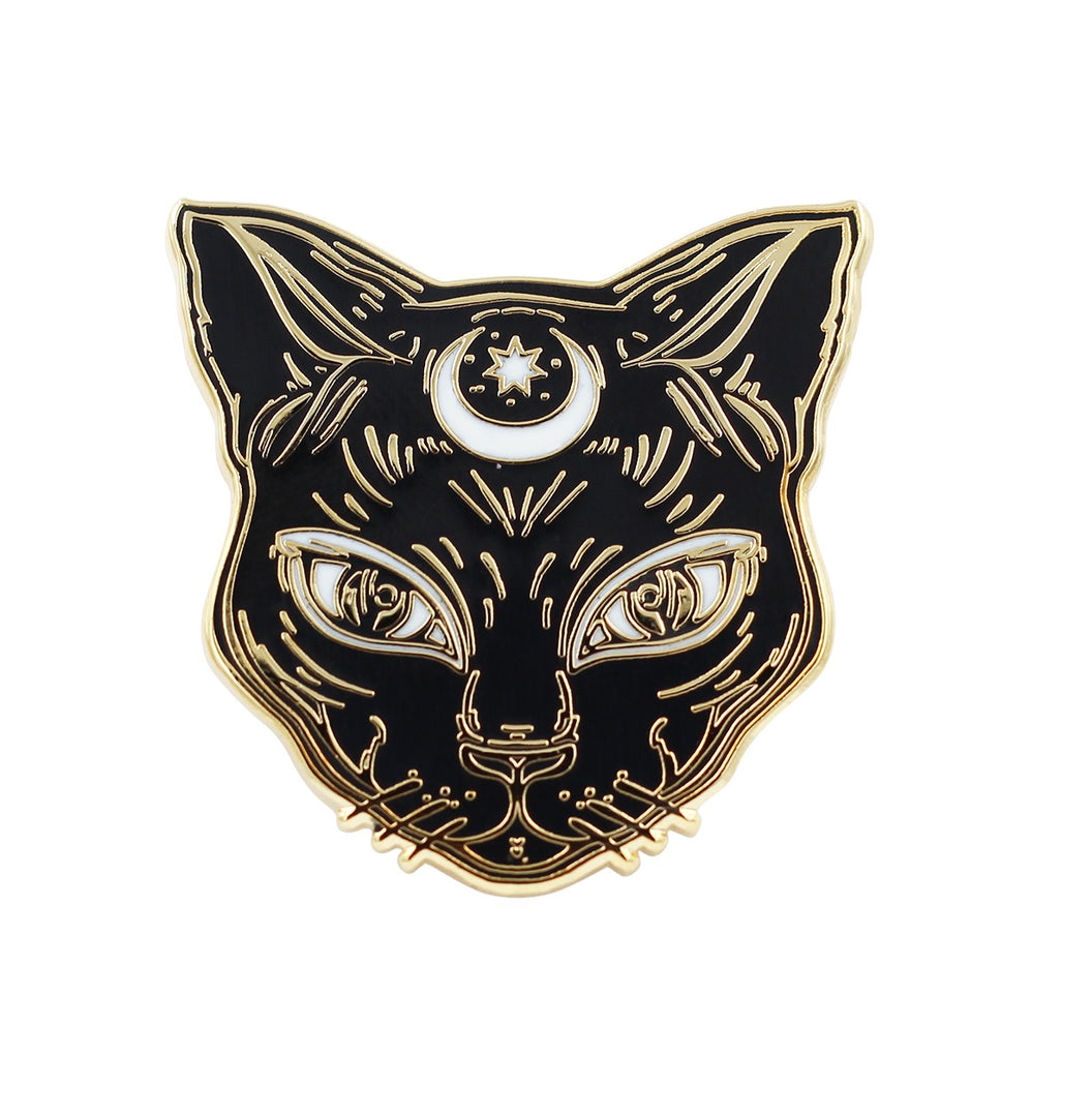 Luna the Cute - animal - Luna - Black - Cat - kitty - enamel - lapel - Pin - by - real - sicBlack Cat Pin - Cat Enamel Pin by Real Sic