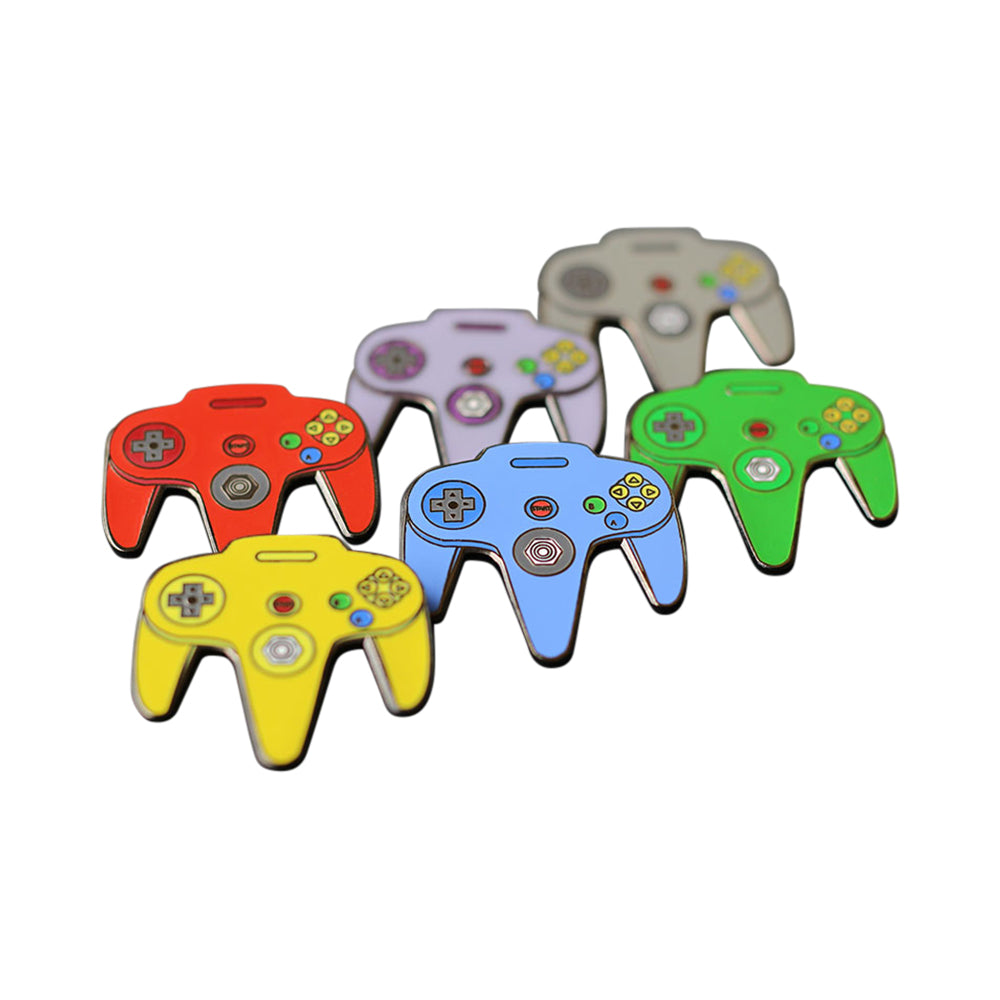 PinMart Retro Video Game Controller Enamel Lapel Pin Set - Classic Gaming Collectible