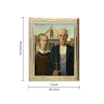 Load image into Gallery viewer, American Gothic by Grant Wood Art Frame Pin - Museum Souvenir Fine Art Lapel Pin
