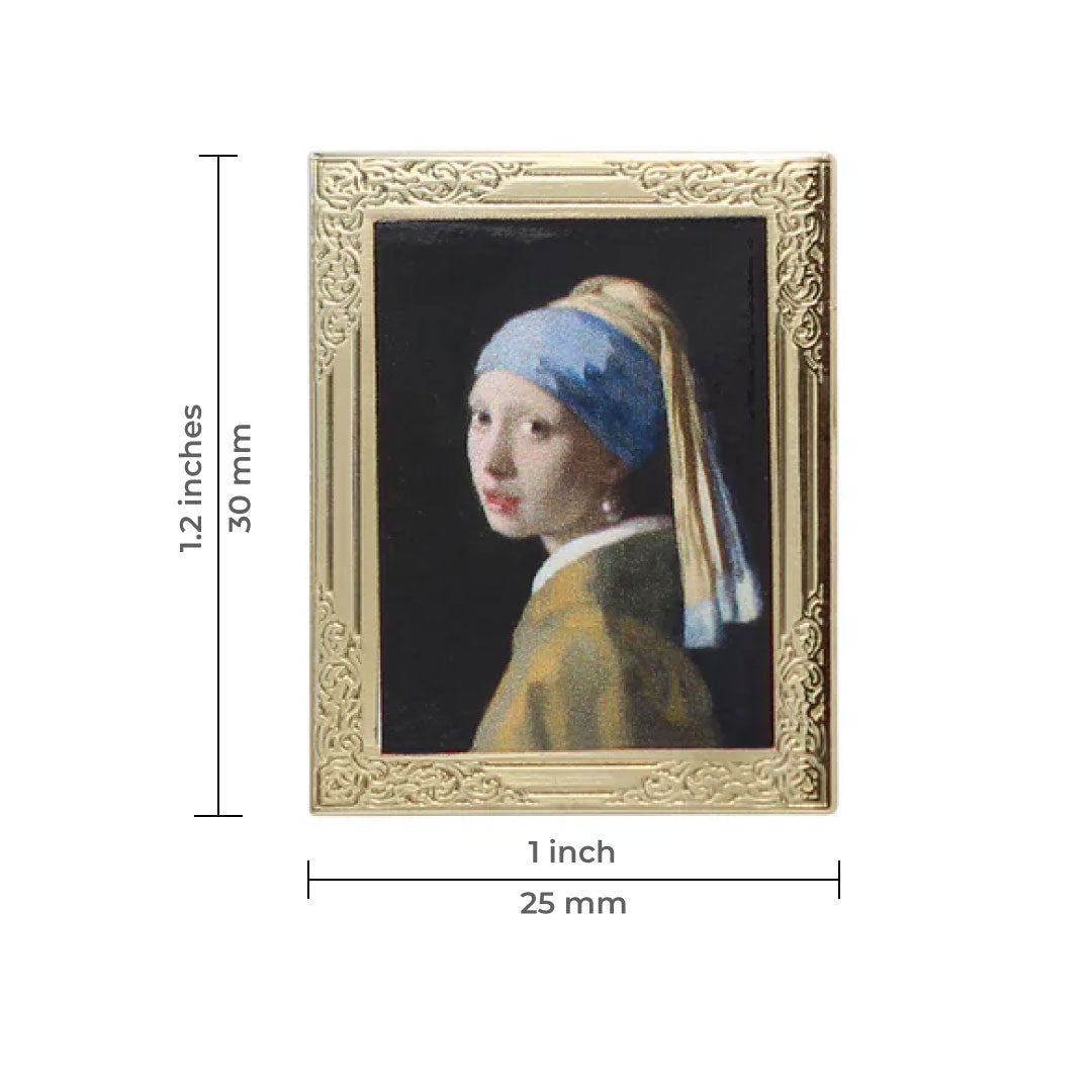 Girl with a Pearl Earring by Johannes Vermeer Art Frame Pin - Museum Souvenir Fine Art Lapel Pin