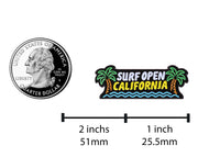 Surf Open California Neon Sign Enamel Pin - Glow-In-The-Dark Souvenir Pin