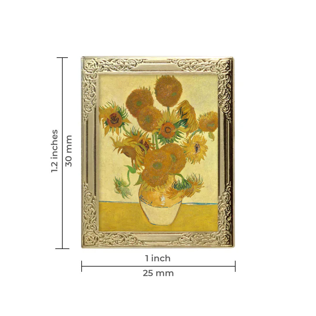 Sunflowers (1888) By Vincent Van Gogh Art Frame Pin - Museum Souvenir Fine Art Lapel Pin