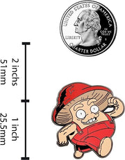 Mushroom Guy Enamel Pin - Funny, Trippy Shroom Dude Pin