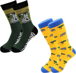 Load image into Gallery viewer, Zebra &amp; Rhino Socks 2 Pack - Comfy Cotton for Men &amp; Women
