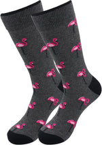 Load image into Gallery viewer, Flamingo (Grey) Socks - Comfy Cotton for Men &amp; Women
