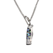 Abalone Shell Folding Knife Pendant Necklace
