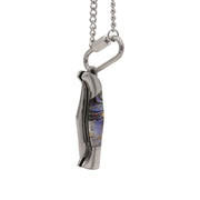Abalone Shell Folding Knife Pendant Necklace