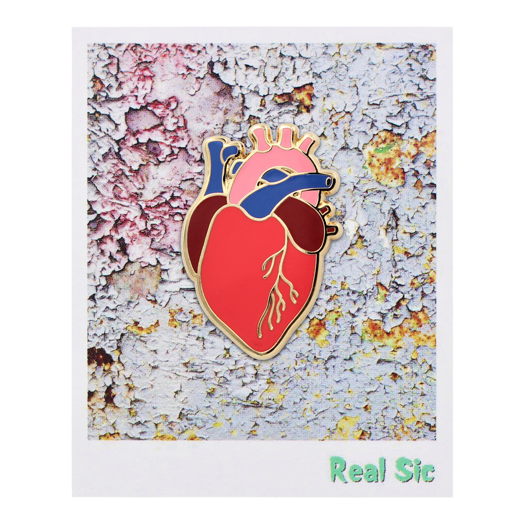 Anatomical Heart Pin - Realistic, Scientific Heart Enamel Lapel Pin for Valentine's Day