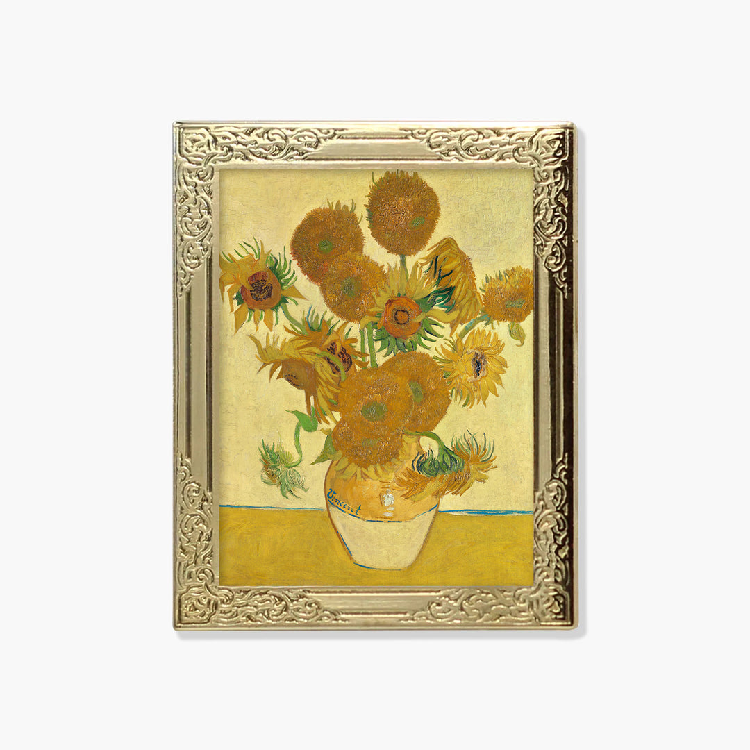 Art Frame Enamel Lapel Paint Pin - Sunflowers (1888) By Vincent van Gogh