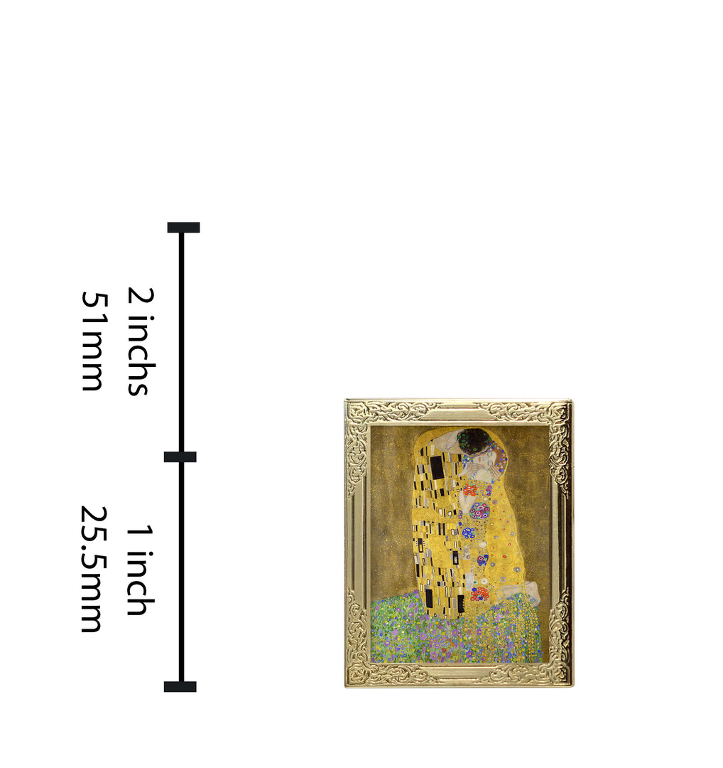 Art Frame Enamel Lapel Paint Pin - The Kiss By Gustav Klimt