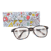Back to School Print Glasses Case - Vegan Leather Magic Folding Hardcase