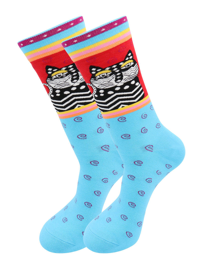 Basquiat Funky Cat Socks - Comfy Cotton for Men & Women