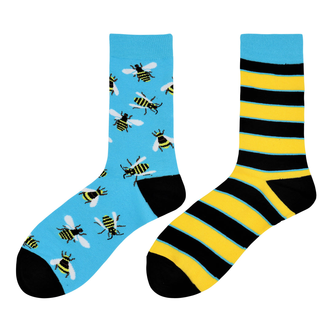 Bees Mismatch Socks - Comfy Cotton for Men & Women