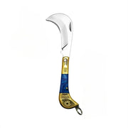 Blue & Gold Curved Blade Mini Pocket Knife