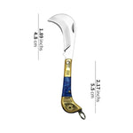 Load image into Gallery viewer, Blue &amp; Gold Curved Blade Mini Pocket Knife