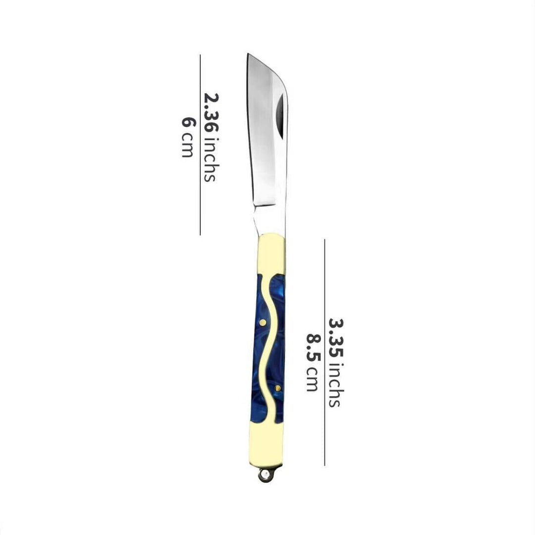 Blue & Gold Straight Blade Mini Folding Pocket Knife