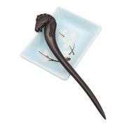 REAL SIC Natural Sandalwood Hair Sticks for Women - Sustainable Retro Boho Fashion Chopsticks (Horse)