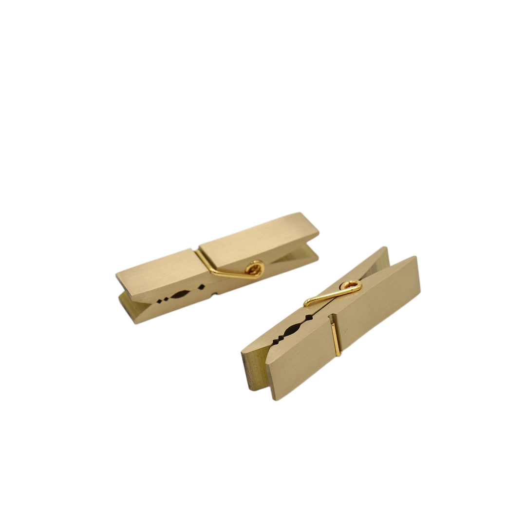 Brass Clothespin Clip – Minimalist Gold Metal Spring Clip
