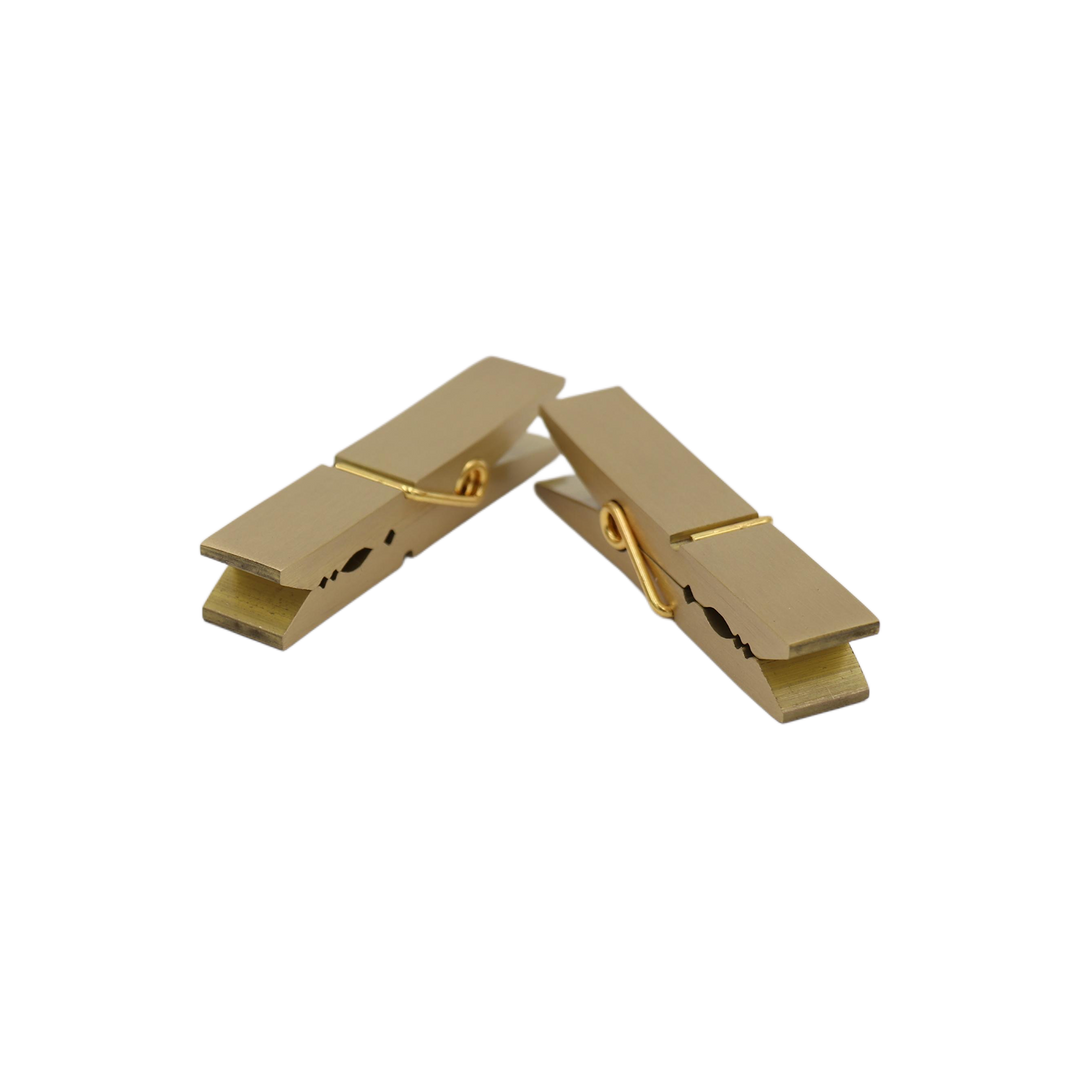 Brass Clothespin Clip – Minimalist Gold Metal Spring Clip