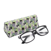 Cat Hide and Seek Print Glasses Case - Vegan Leather Magic Folding Hard Case
