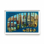 Vintage Cleveland Ohio Acrylic Postcard Style Magnet