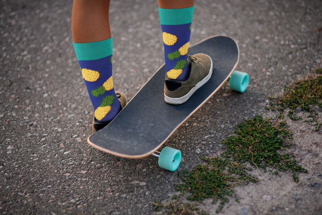 Pineapples (Royal Blue) Socks - Comfy Cotton for Men & Women