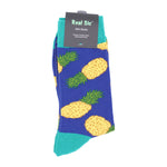 Load image into Gallery viewer, Pineapples (Royal Blue) Socks - Comfy Cotton for Men &amp; Women
