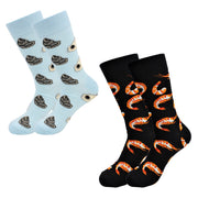 Oyster & Shrimp Socks 2 Pack - Comfy Cotton for Men & Women