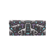 Dinosaur Fossils Print Glasses Case - Vegan Leather Magic Folding Hard Case