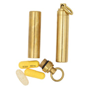  Mini Pill Fob Portable Keyring Waterproof Brass Pill Bottle