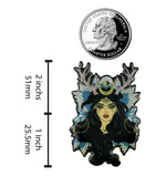 Load image into Gallery viewer, Enchantress Pin - Sorceress Wiccan Druid or Witchy Enamel Pin  For Halloween