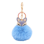 Load image into Gallery viewer, Fuzzy Fox Keychain - Cute Animal Faux Fur Fluffy Fuzzy Fox Pom Pom Keychain
