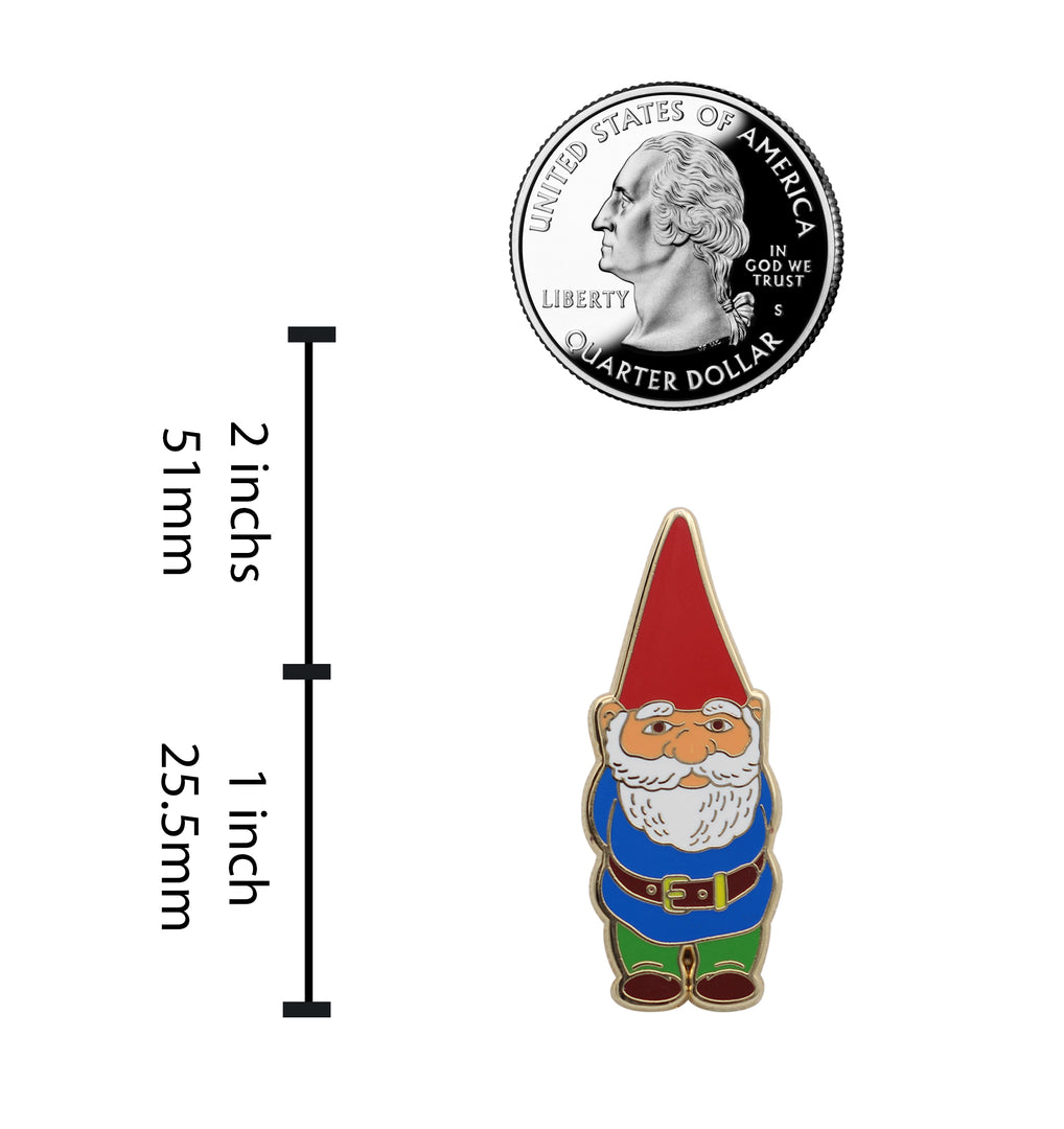 Friendly Cottage Gnome Enamel Pin - Cottagecore Pin for Bags