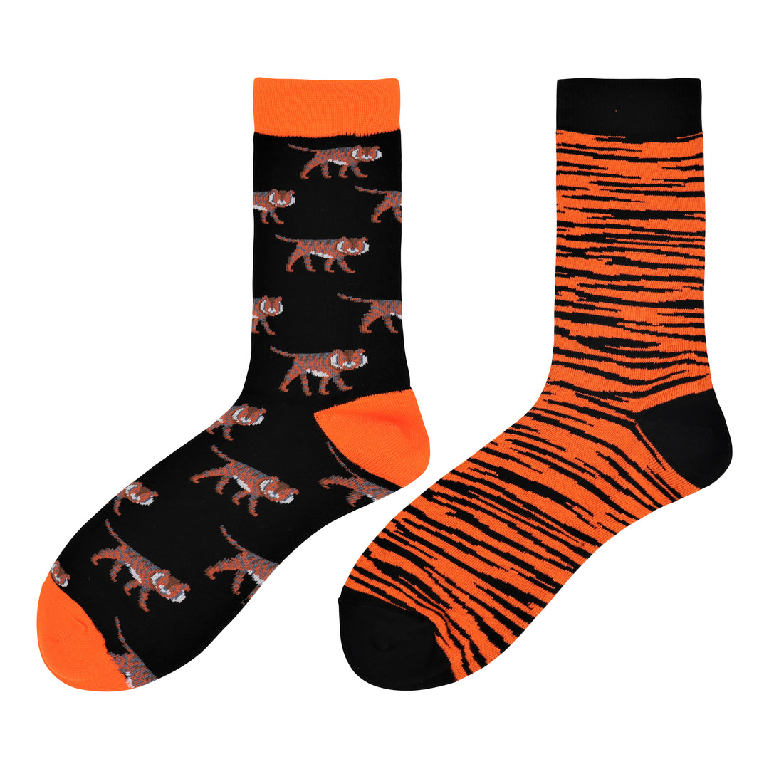 Tiger Mismatch Socks - Comfy Cotton for Men & Women