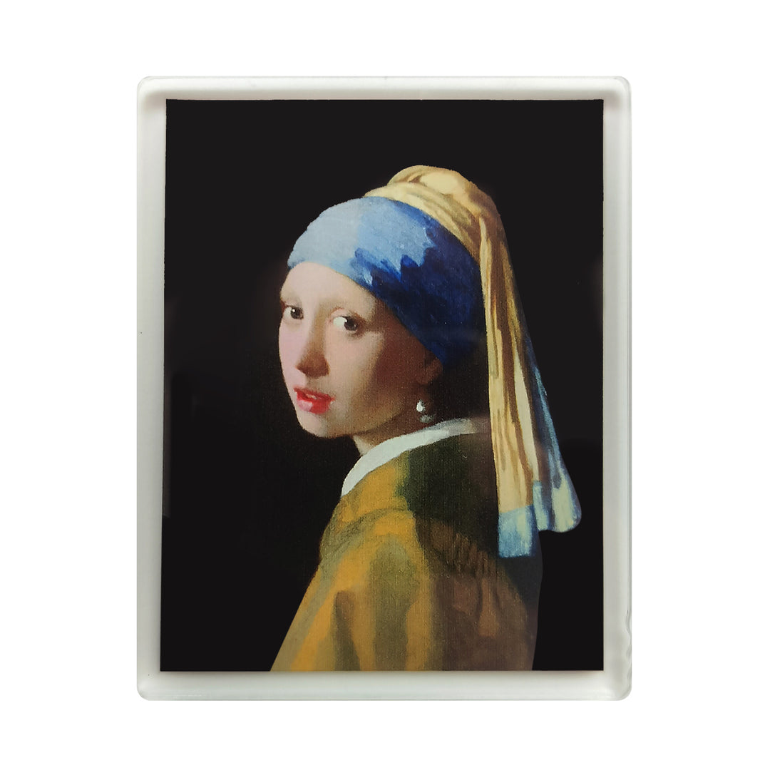 Girl with a Pearl Earring Acrylic Magnet - Johannes Vermeer Art Fridge Magnet & Museum Souvenir
